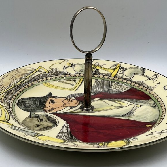 Rare! Royal Doulton "The Hunting Man" collectors plate D.6282 With silver plate - Picture 1 of 8